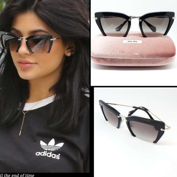 Miu Miu Accessories - Miu Miu Sunglasses Cat Eye Square Black